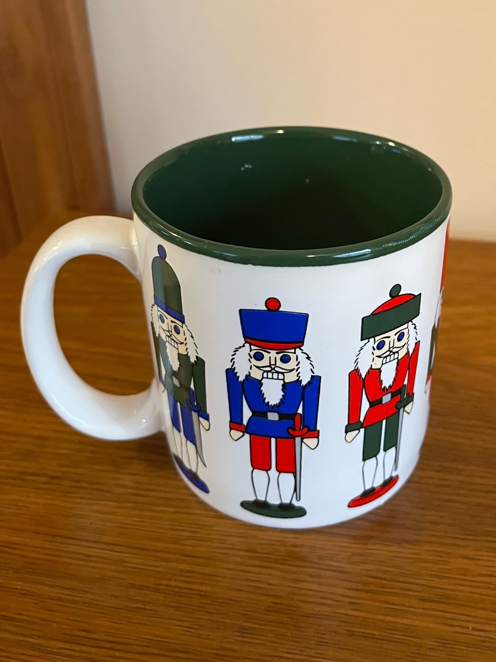 White Ceramic Nutcracker Pattern Mug